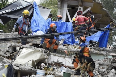 Familias a la expectativa de rescates tras sismo en México
