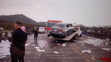 Dos heridos en accidente de tránsito en el puente de las Américas
