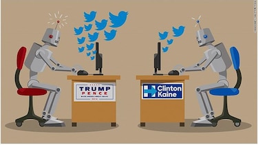 Estudio científico revela que campañas de Trump y Clinton crearon 400 mil cuentas falsas en Twitter