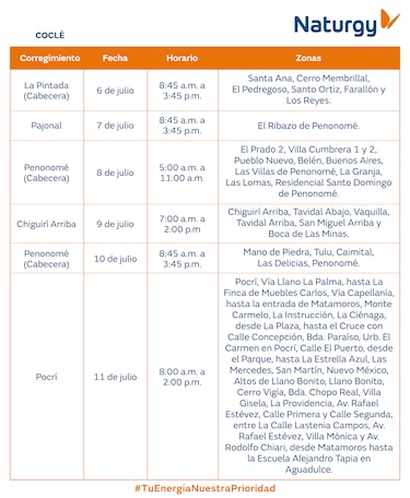 Trabajos de mantenimiento en la red eléctrica del 6 al 12 de julio de 2026