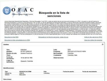 Estados Unidos incluye al presidente Petro en la lista OFAC tras acusarlo de ‘líder del narcotráfico’