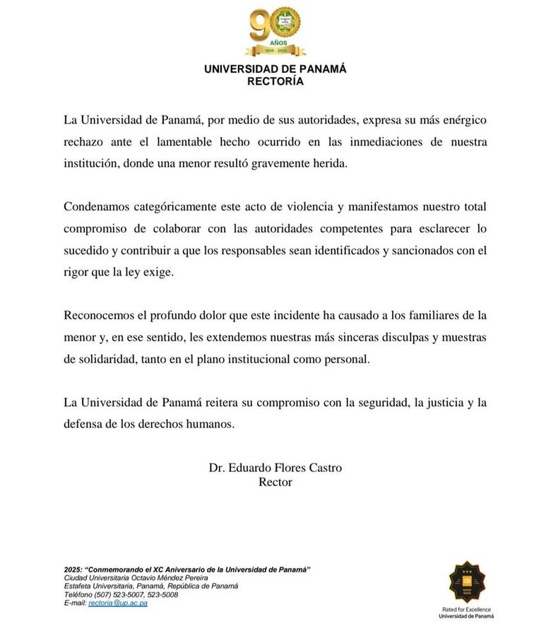 Rector de la UP reafirma compromiso para esclarecer agresión a menor durante protesta