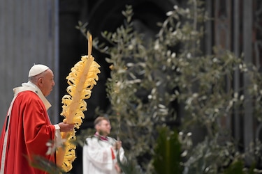 El papa celebra la misa de Ramos, con la plaza de San Pedro vacía