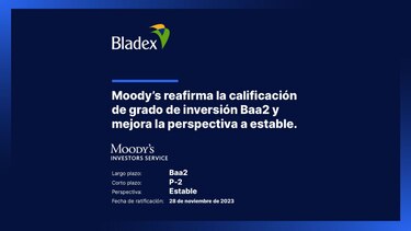 Moody’s afirma la calificación de grado de inversión Baa2 y mejora la perspectiva a estable de Bladex