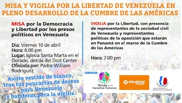 Venezolanos anuncian protestas y concentraciones en Panamá durante Cumbre de las Américas