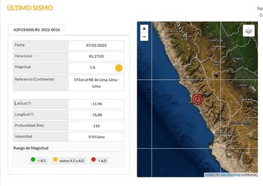 Sismo de 5.6 grados sacude la capital peruana