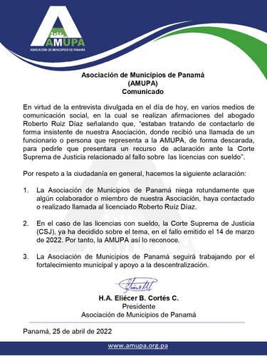 Ruiz Díaz señala que de la Amupa le pidieron que intercediera en la Corte, para mantener las licencias con sueldo