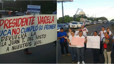 Protestan para exigir celeridad en obras de la Escuela Juan T. del Busto de Chitré