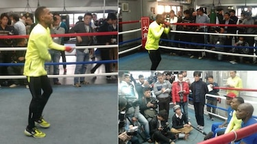Jezreel Corrales y su equipo, en espera del pesaje