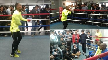 Jezreel Corrales y su equipo, en espera del pesaje