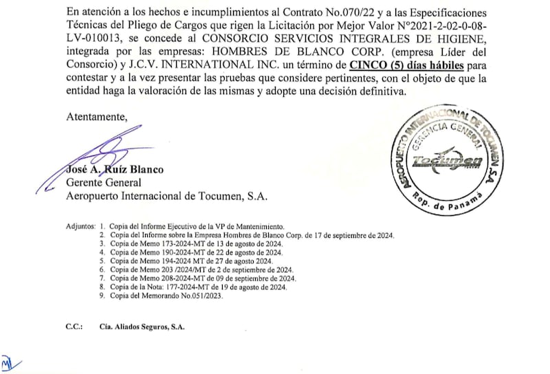 El intento por resolver administrativamente el contrato con Hombres de Blanco terminó en fracaso. El gerente general de AITSA desistió y llegó a “un acuerdo mutuo” para concluir la relación.