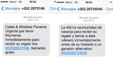 Estafa telefónica con mensajes de texto