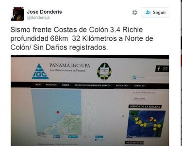 Sismo de 3.4 grados se siente en varios sectores de Panamá