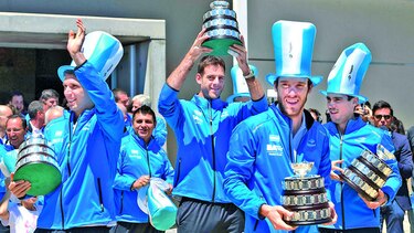 Argentinos celebran la Copa Davis