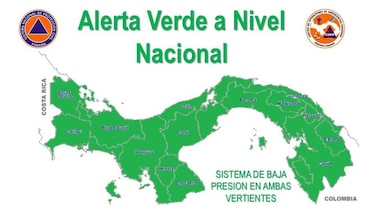 Alerta verde en todo el país estará vigente hasta el 5 de octubre
