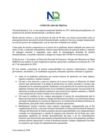 Minsa ordena retirar del mercado el alcohol Herva Desnaturalizado al 70%