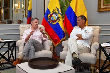Rafael Correa y Juan Manuel Santos discuten violencia y narcotráfico en frontera