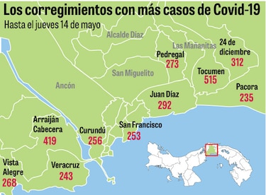 Corregimientos de región metropolitana, con Rt mayor a 1