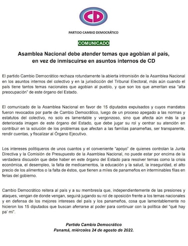 El Tribunal Electoral sustenta su presupuesto, el mismo día que la Asamblea cuestiona la expulsión de los diputados de CD