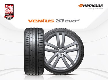 El neumático Ventus S1 evo 3 de Hankook gana la Prueba de neumáticos de verano 2021 de Auto Express
