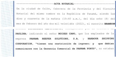 Réplica a Panama Ports Company, (PPC)