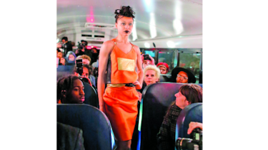 El diseño visto a bordo de un bus