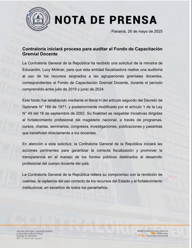 Docentes no temen a la auditoría del fondo de capacitación: ¿Qué dicen los dirigentes?