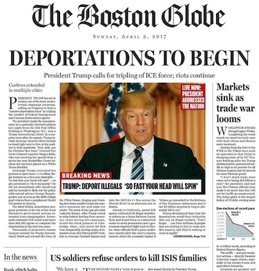 'The Boston Globe' pone a Trump como presidente de EU en falsa portada