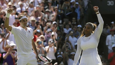 Roger Federer y Serena Williams avanzan en Wimbledon