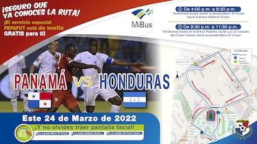 MiBus brindará transporte gratuito para el partido Panamá ante Honduras