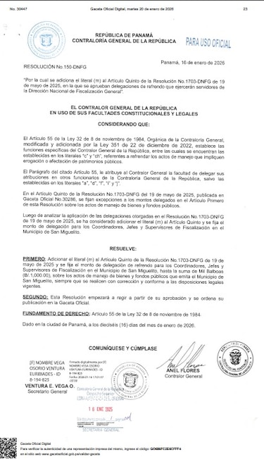 Alcaldesa de San Miguelito advierte del impacto operativo por las nuevas disposiciones de la Contraloría General de la República
