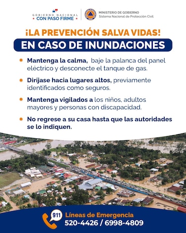 El Imhpa reitera que se mantiene el aviso de vigilancia por lluvias en todo el país