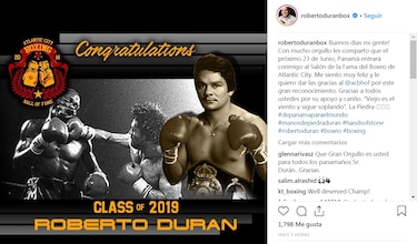 Roberto Durán anunció que ingresará al Salón de la Fama de Boxeo de Atlantic City