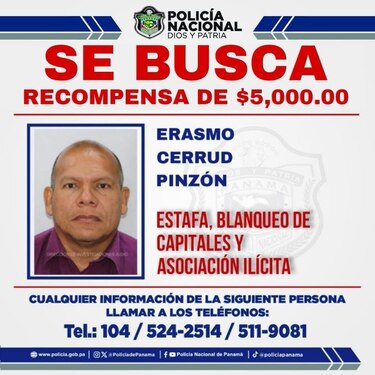 Ofrecen $5,000 de recompensa por Erasmo Cerrud, dirigente de Suntracs acusado de estafa y blanqueo
