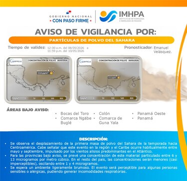 Panamá se mantiene bajo vigilancia por llegada de polvo del Sahara