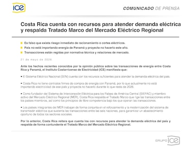 Costa Rica responde a Mulino y asegura que no necesita energía de Panamá