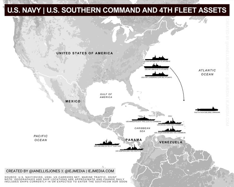 Estados Unidos movilizó el buque portamisiles Lake Erie por el Canal de Panamá rumbo al Caribe, cerca de Venezuela