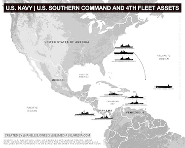 Estados Unidos movilizó el buque portamisiles Lake Erie por el Canal de Panamá rumbo al Caribe, cerca de Venezuela