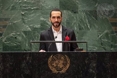 Bukele presume ante la ONU de sus medidas contra las pandillas y critica las condenas internacionales