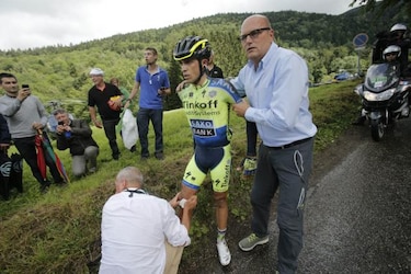 Alberto Contador abandona el Tour en la 10ª etapa tras sufrir una caída