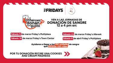 Friday’s y Dona Vida están buscando ¡Héroes que donen con gusto!