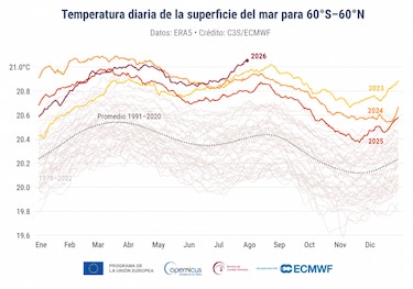 El calor también está bajo el mar, los océanos baten un récord en julio