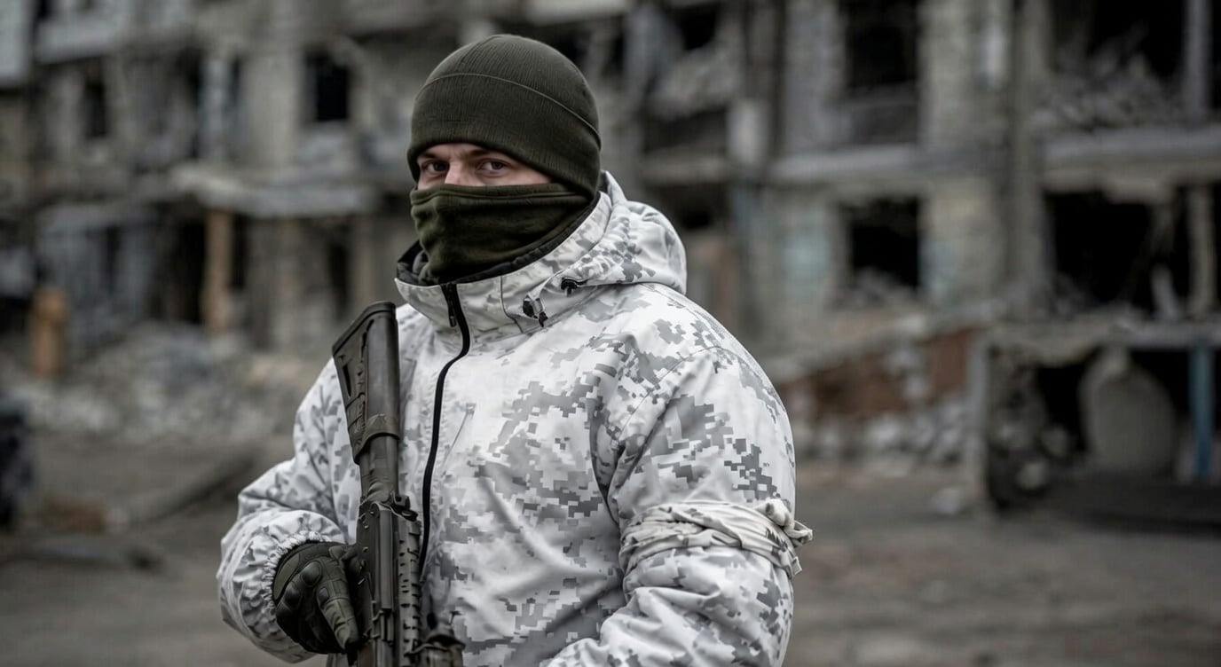 Chaqueta blanca del uniforme ruso de invierno como la que portaba Dante.