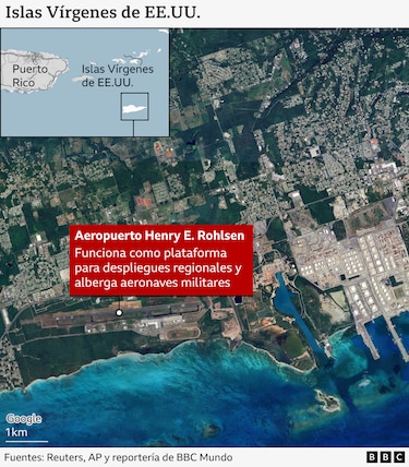 Los mapas que muestran las islas caribeñas que están ayudando a Estados Unidos en sus operaciones militares contra lanchas de Venezuela