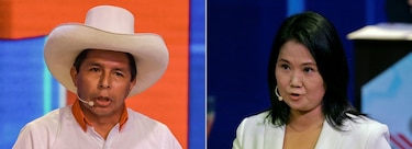 Protesta en Lima contra elección de Keiko Fujimori y Pedro Castillo para el balotaje