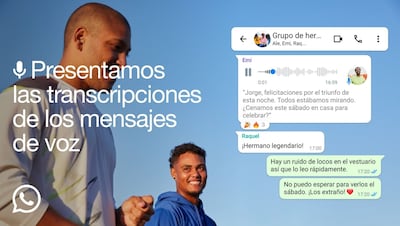 Las transcripciones de los mensajes de voz llegan a WhatsApp