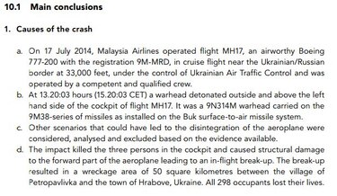 Investigación de Holanda concluye que el MH17 fue derribado por un misil ruso