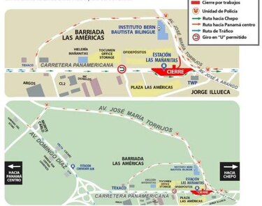 Este sábado cerrarán un tramo de la vía Tocumen por montaje de pasarela