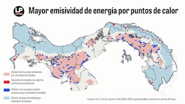 Dónde arde más Panamá: los puntos críticos de incendios forestales en 25 años