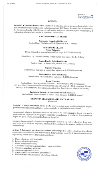 Calendario escolar 2026 en Panamá: cuándo comienzan las clases y trimestres
